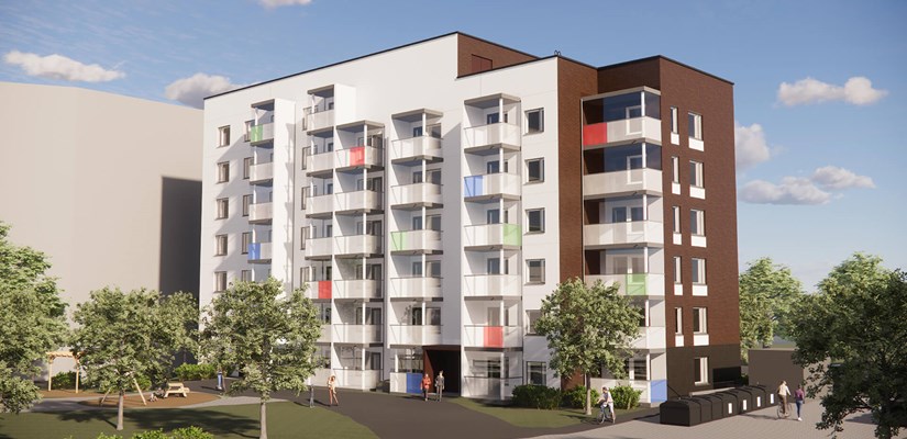 Uusi asuinkerrostalo rakennetaan Kuopion Puijonkuppeen puistomaiselle alueelle. Havainnekuva: ARKKITYYPIT Oy. Uusi asuinkerrostalo rakennetaan Kuopion Puijonkuppeen puistomaiselle alueelle. Havainnekuva: ARKKITYYPIT Oy.