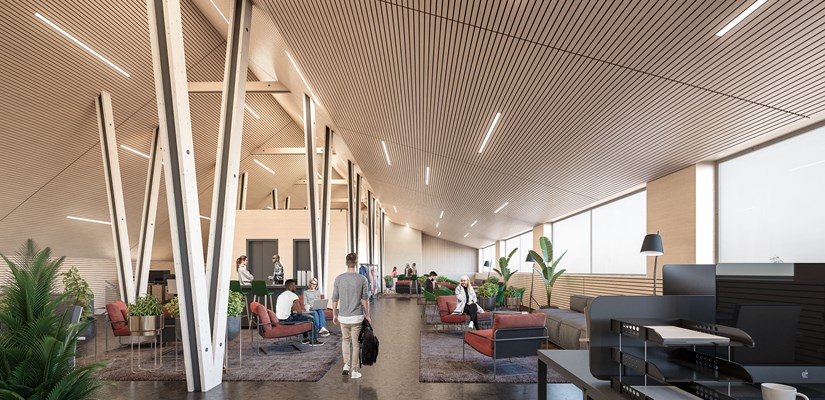 Havainnekuva KOO3:n ullakkokerroksesta. Kuva: CapMan Real Estate Havainnekuva KOO3:n ullakkokerroksesta. Kuva: CapMan Real Estate