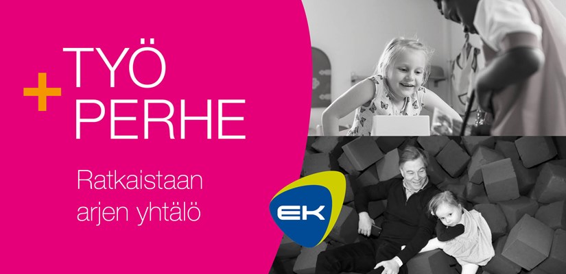 EK:n Työ + perhe -kampanjassa on mukana suuri joukko yrityksiä. EK:n Työ + perhe -kampanjassa on mukana suuri joukko yrityksiä.