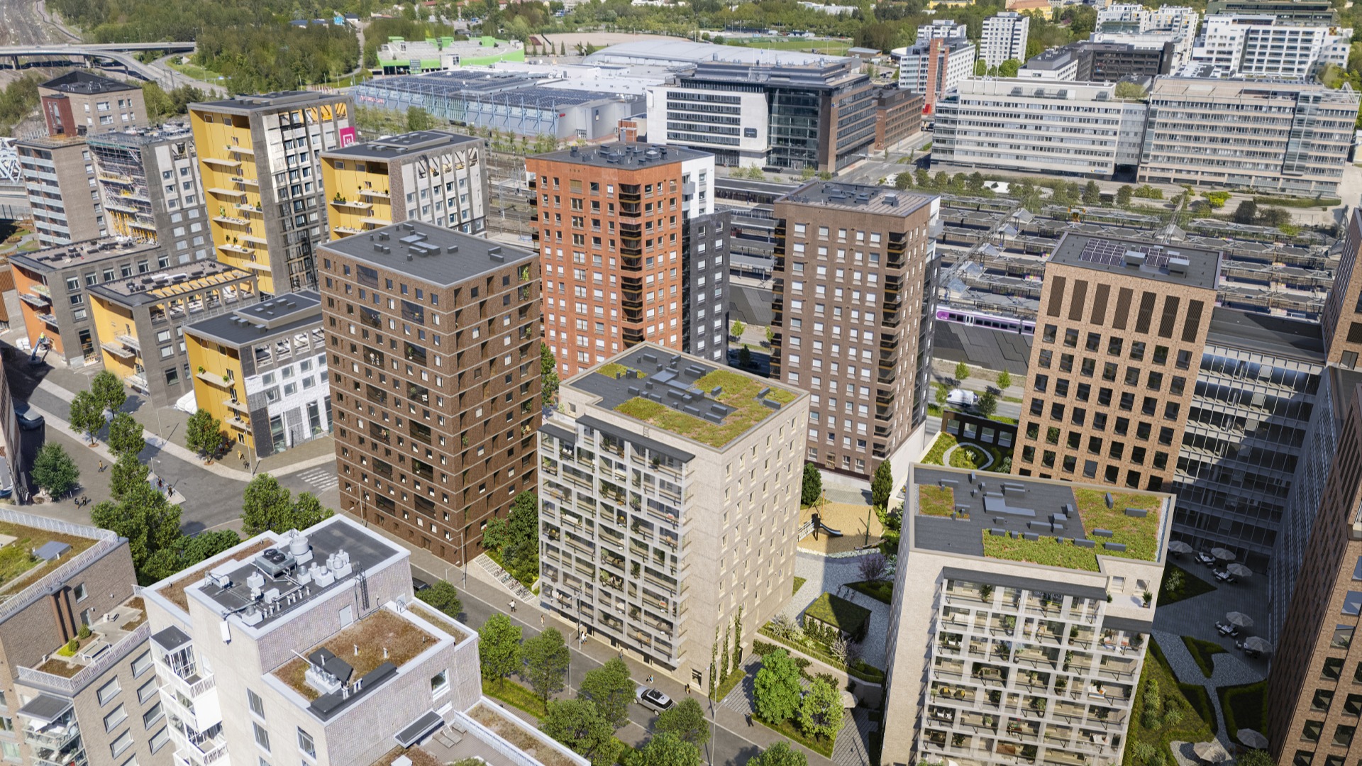 As. Oy Helsingin Resiina nousee Keski-Pasilaan keskeiselle sijainnille. Kuvassa kohde keskimmäisenä.