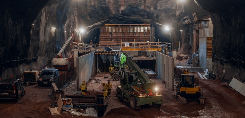 Kivenlahden aseman rakennustöitä maaliskuussa 2019.