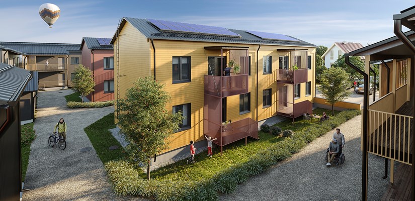 Helsingin Huhtapihan arvioidaan valmistuvan kesällä 2022. Kuva: BoKlok Suomi Helsingin Huhtapihan arvioidaan valmistuvan kesällä 2022. Kuva: BoKlok Suomi