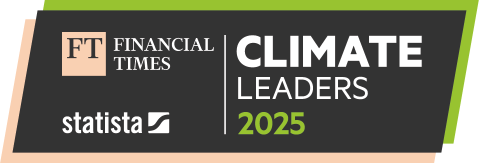 Climate Leader vuoden 2025 tunnus.