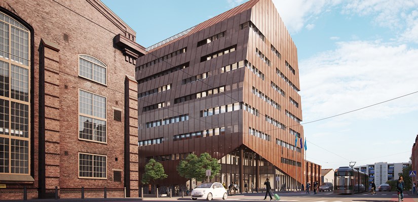 Euroopan kemikaaliviraston toimitalo on rakenteilla Helsingin Telakkarannassa. Euroopan kemikaaliviraston toimitalo on rakenteilla Helsingin Telakkarannassa.