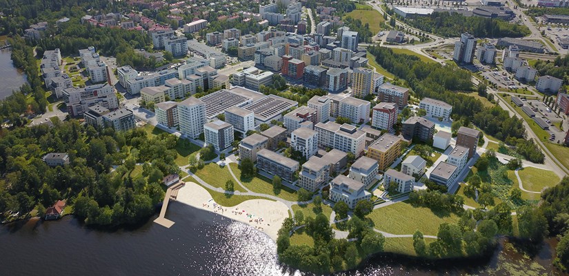 Havainnekuva Härmälänrannasta. Alueen arvioidaan valmistuvan kokonaisuudessaan 2020-luvun puolivälissä. Havainnekuva Härmälänrannasta. Alueen arvioidaan valmistuvan kokonaisuudessaan 2020-luvun puolivälissä.