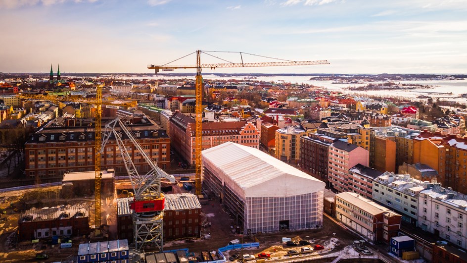Telakkarannan rakennustyömaa maaliskuu 2018