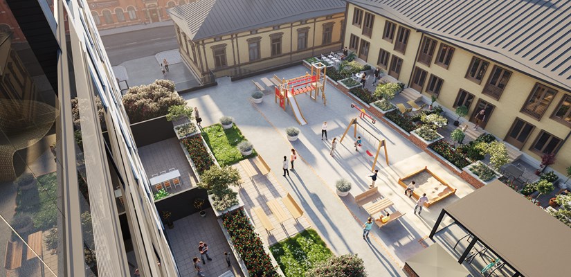 Turun Eerikinpihan kortteliin tulee viihtyisä sisäpiha. Turun Eerikinpihan kortteliin tulee viihtyisä sisäpiha.