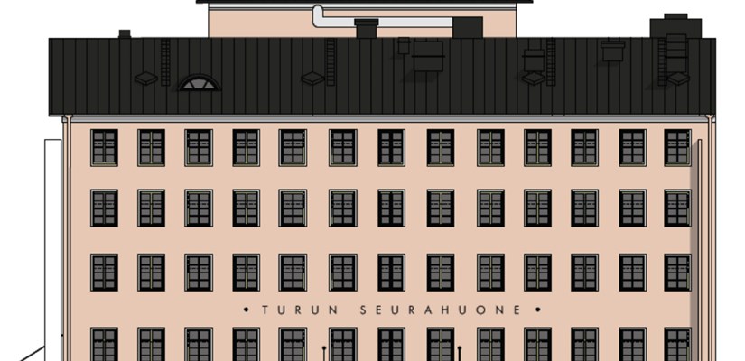 Havainnekuva Hotelli Seurahuoneesta Humalistonkadun suunnasta Havainnekuva Hotelli Seurahuoneesta Humalistonkadun suunnasta