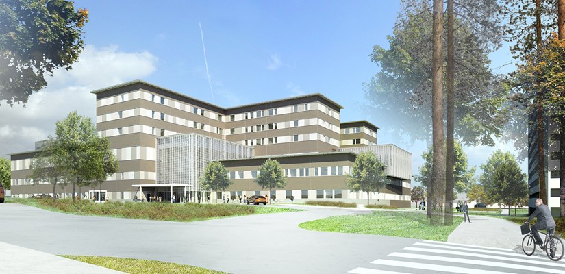 Havainnekuva Kainuun uudesta sairaalasta Havainnekuva Kainuun uudesta sairaalasta