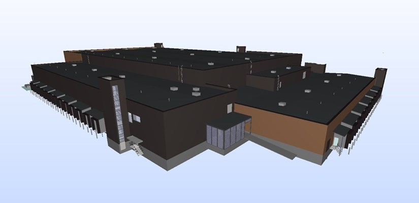 Kuva logistiikkakeskuksen tietomallisuunnitelmasta Kuva logistiikkakeskuksen tietomallisuunnitelmasta