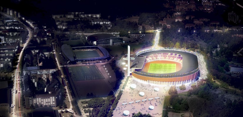 Uudistuvan Olympiastadionin peruskivi muurattiin tiistaina 13. kesäkuuta. Uudistuvan Olympiastadionin peruskivi muurattiin tiistaina 13. kesäkuuta.