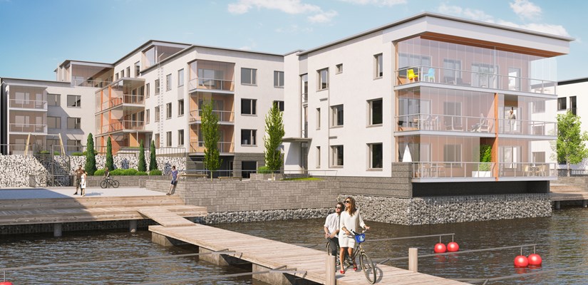 Visualisointi Kuopion Aallottaresta rannasta päin Visualisointi Kuopion Aallottaresta rannasta päin
