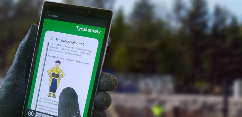 Skanskassa edistetään työturvallisuutta muun muassa Työturvallisuuspakka-mobiilisovelluksen avulla. Skanskassa edistetään työturvallisuutta muun muassa Työturvallisuuspakka-mobiilisovelluksen avulla.