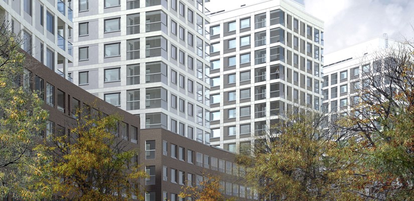 Uusi kohde tulee kortteliin, jossa Skanska rakentaa parhaillaankin vuokra-asuntoja Helsingin kaupungille. Kuva: Arkkitehtiryhmä A6 Oy